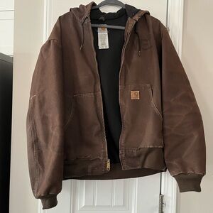 Carhartt Men's Dark Brown Hooded Performance Jacket